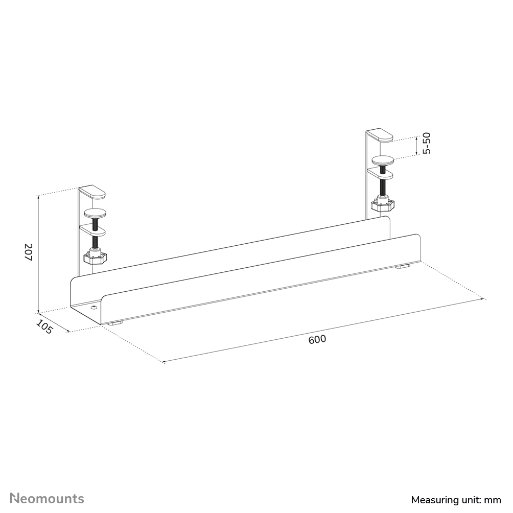 Neomounts ADS07-121WH Cable tray - clamp-on design - universal